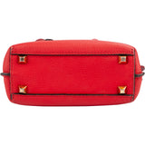 MCM Red Pebbled Leather Aren Mini Top Handle Crossbody Bag
