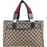 Gucci Monogram GG Web Tote Handbag