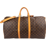 Louis Vuitton Monogram Canvas Keepall 55 Bandoulière Travel Bag