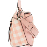 Loewe Leather Gingham Salmon Puzzle Handbag