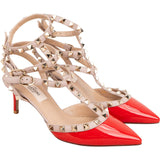 Valentino Garavani Multicolor Patent Leather Rockstud Multi Ankle Strap Pumps (35)