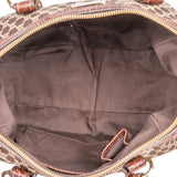 Celine Macadam Monogram Canvas Croc Optic Bowler Handbag