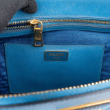 Prada Two Tone Saffiano Leather Galleria Handbag