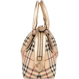 Burberry Haymarket Check Framed Bowling Handbag