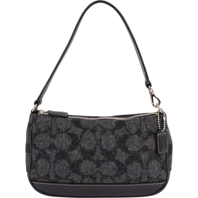 Coach Monogram Wool Optic Signature Demi Pochette Handbag