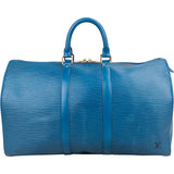 [🔄️B20 / F06] Louis Vuitton Blue Epi Leather Keepall Travel Bag - vintageandkickz