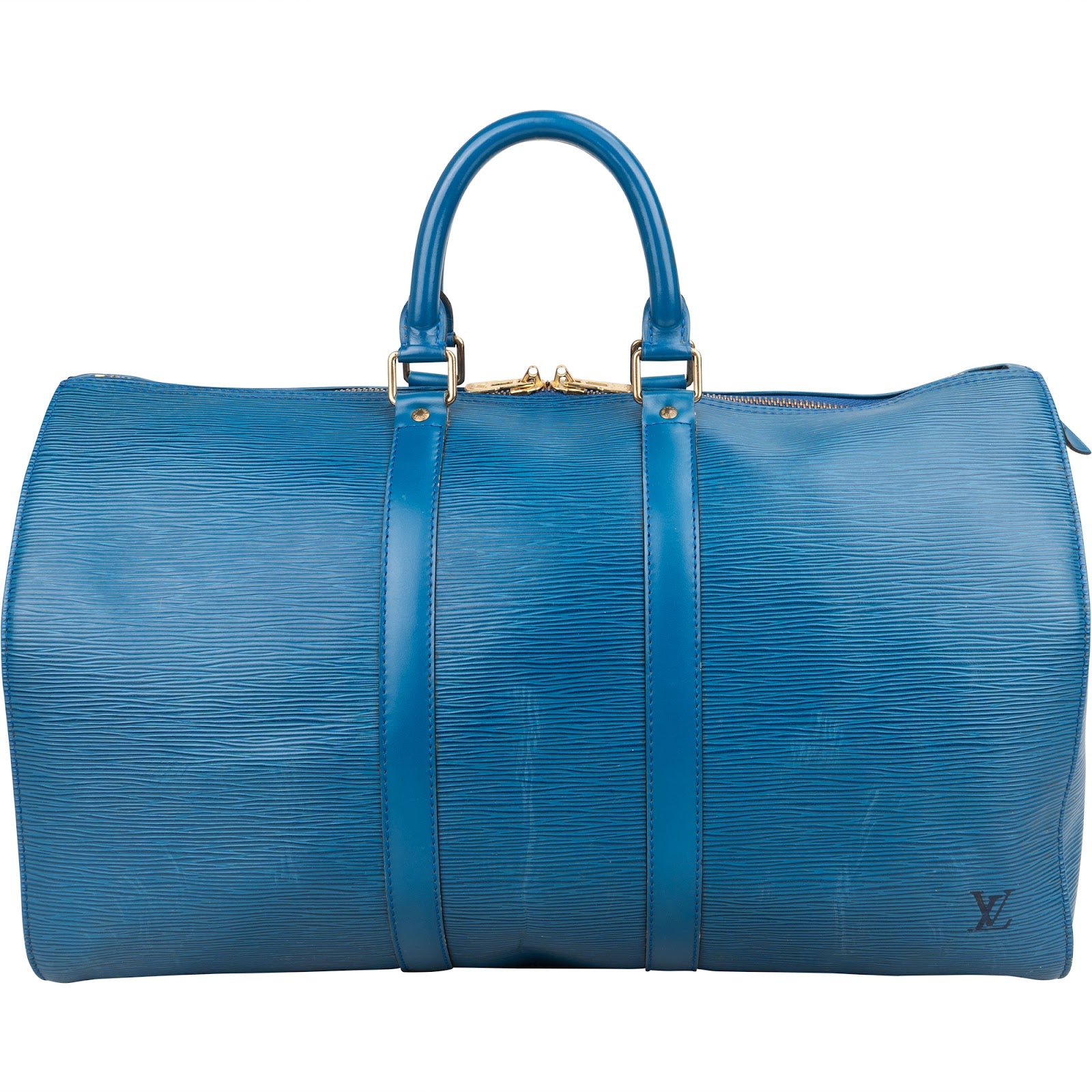 [🔄️B20 / F06] Louis Vuitton Blue Epi Leather Keepall Travel Bag - vintageandkickz
