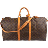 Louis Vuitton Monogram Canvas Keepall 55 Bandoulière Travel Bag