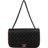Chanel Quilted Lambskin Bicolor Jumbo Single Flap Shoulder Bag