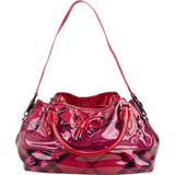 Burberry Red Transparent Vinyl Mega Check Drawstring Shoulder Handbag