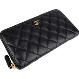 Chanel Quilted Caviar Leather Zipped CC Wallet