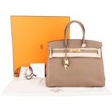 Hermès Taupe Togo Leather Birkin 35 Handbag (2023)