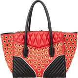 Miu Miu Bicolor Leather Biker Tote Handbag