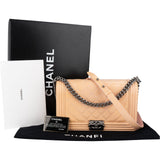 Chanel Quilted Patent Leather  Boy Single Flap Crossbody Bag