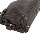 Prada Dark Brown Vitello Daino Leather Buckle Satchel Shoulder Bag