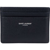 Saint Laurent Grain de Poudre Leather Card Holder Wallet