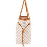 Louis Vuitton Monogram Damier Azur Canvas Neverfull MM Shoulder Bag