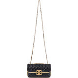 Chanel Quilted Lambskin and Metallic Leather Double Flap Crossbody Bag
