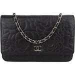 [🔄️B06 / F04] Chanel Embossed Calfskin Camellia On Chain Wallet - vintageandkickz