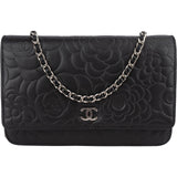 [🔄️B06 / F04] Chanel Embossed Calfskin Camellia On Chain Wallet - vintageandkickz