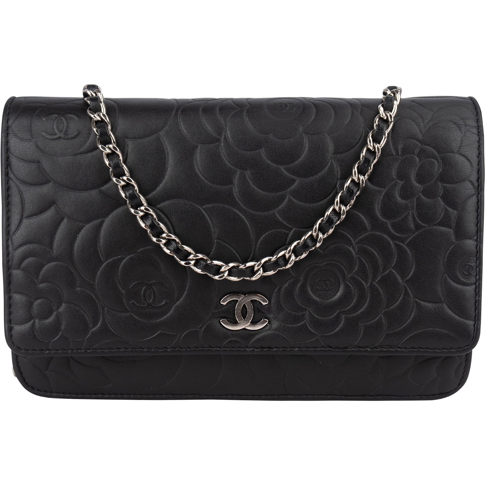[🔄️B06 / F04] Chanel Embossed Calfskin Camellia On Chain Wallet - vintageandkickz