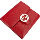 Gucci Pebbled Leather Interlocking G Compact Wallet