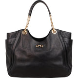Salvatore Ferragamo Black Leather Gancini Melike Tote Shoulder Bag