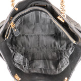 Salvatore Ferragamo Black Leather Gancini Melike Tote Shoulder Bag