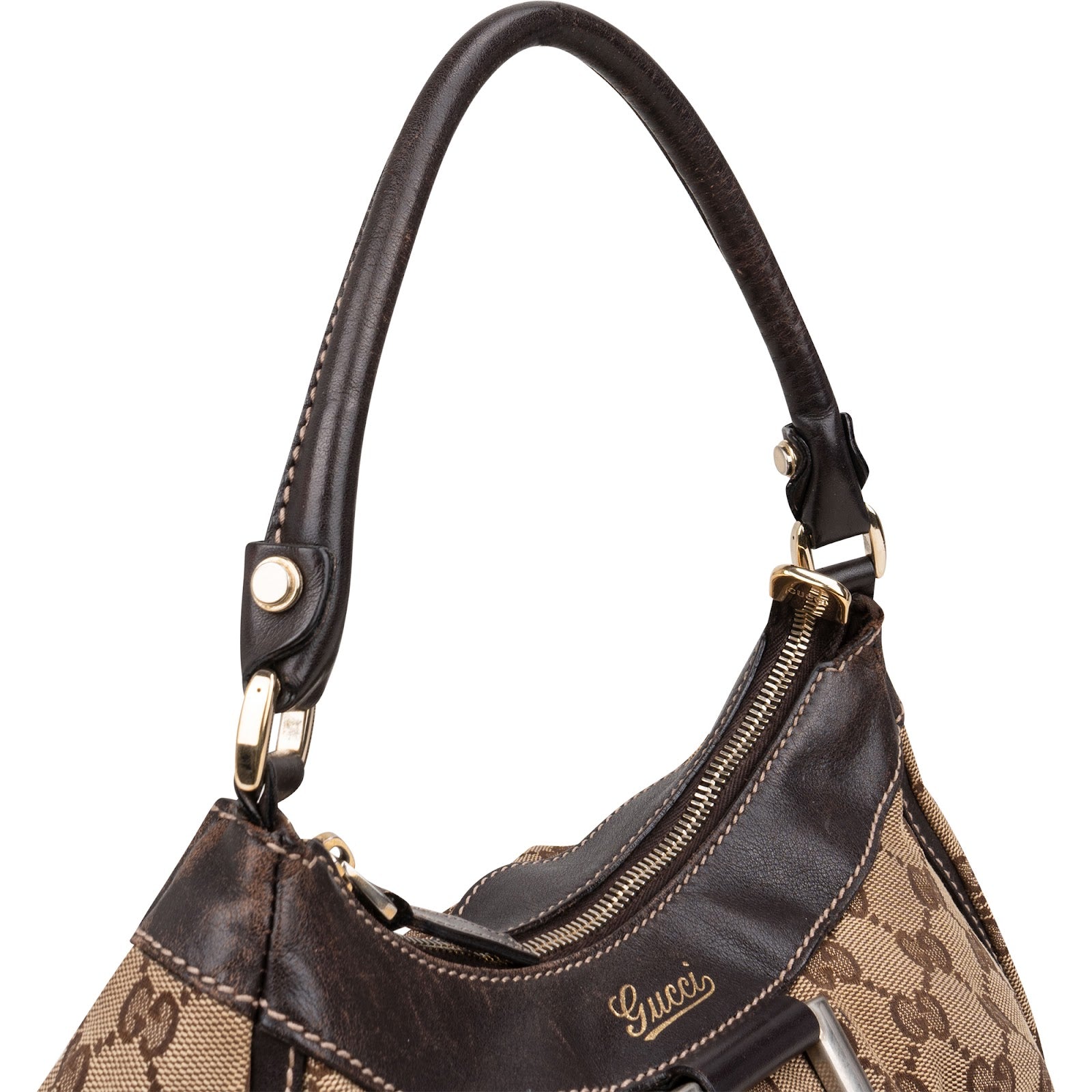 Gucci Monogram GG Canvas Abbey Handbag - vintageandkickz