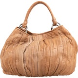 Miu Miu Gathered Vertical Quilted Leather Handbag