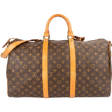 Louis Vuitton Monogram Canvas Keepall 50 Bandoulière Travel Bag