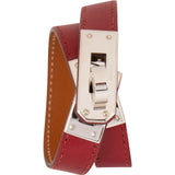 Hermès Red Leather Kelly Double Tour Bracelet