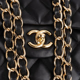 Chanel Quilted Lambskin Gold Jumbo Double Flap Crossbody Bag