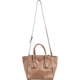 Prada Vitello Daino Shine Leather Twin Pocket Tote Shopper Handbag
