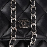 Chanel Quilted Caviar Leather Palladium Wallet On Chain Crossbody Bag