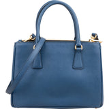 Prada Blue Saffiano Leather Small Galleria Handbag