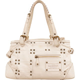 Louis Vuitton Off White Ecru Lambskin Studded Sac Riveting Shoulder Bag