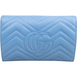 Gucci Chevron Matelassé Leather GG Marmont Wallet On Chain Crossbody Bag