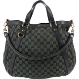 Gucci Green Monogram GG Canvas Hobo Handbag