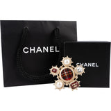 Chanel Tweed and Pearl CC Star Brooch