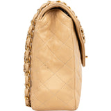 Chanel Quilted Lambskin 24K Gold Single Flap Shoulder Bag