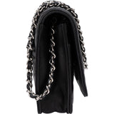 Chanel Quilted Lambskin Palladium Wallet On Chain Crossbody Bag