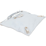 Balenciaga Light Blue Pebbled Leather City Clutch