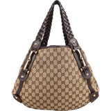 Gucci Monogram GG Canvas Indy Pelham Horsebit Hobo Shoulder Bag