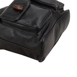 Gucci Noir Calfskin Leather Bamboo Backpack