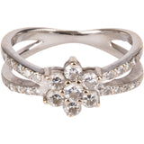 Handcrafted 0,48 Carat Diamond Snow Flower Bicolor 750 Gold Ring (#50)