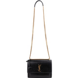 Saint Laurent Black Leather Sunset Medium Crossbody Bag