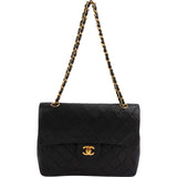 Chanel Quilted Lambskin Medium 24K Gold Double Flap Shoulder Bag