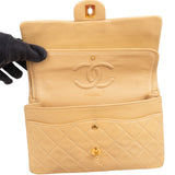 Chanel Quilted Lambskin 24K Gold Medium Double Flap Shoulder Bag