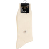 Celine Ribbed Sulky Emblem Socks (40-43)